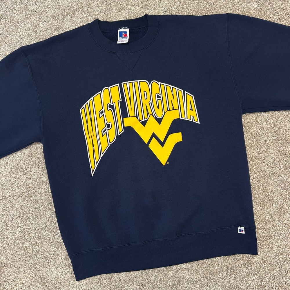 Vintage Russell Athletic West Virginia Sweatshirt Men Size Large Made In USA 90s